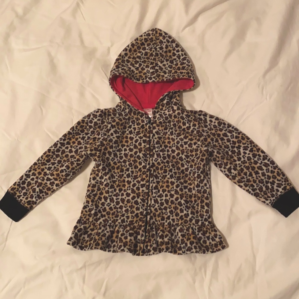 Leopard zip up hoodie size 24 months